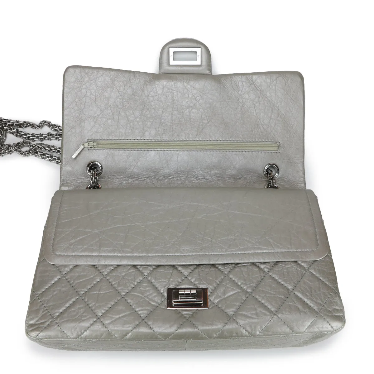 2.55 Reissue Flap Bag Size 227 in Cream Silver Aged Calfskin