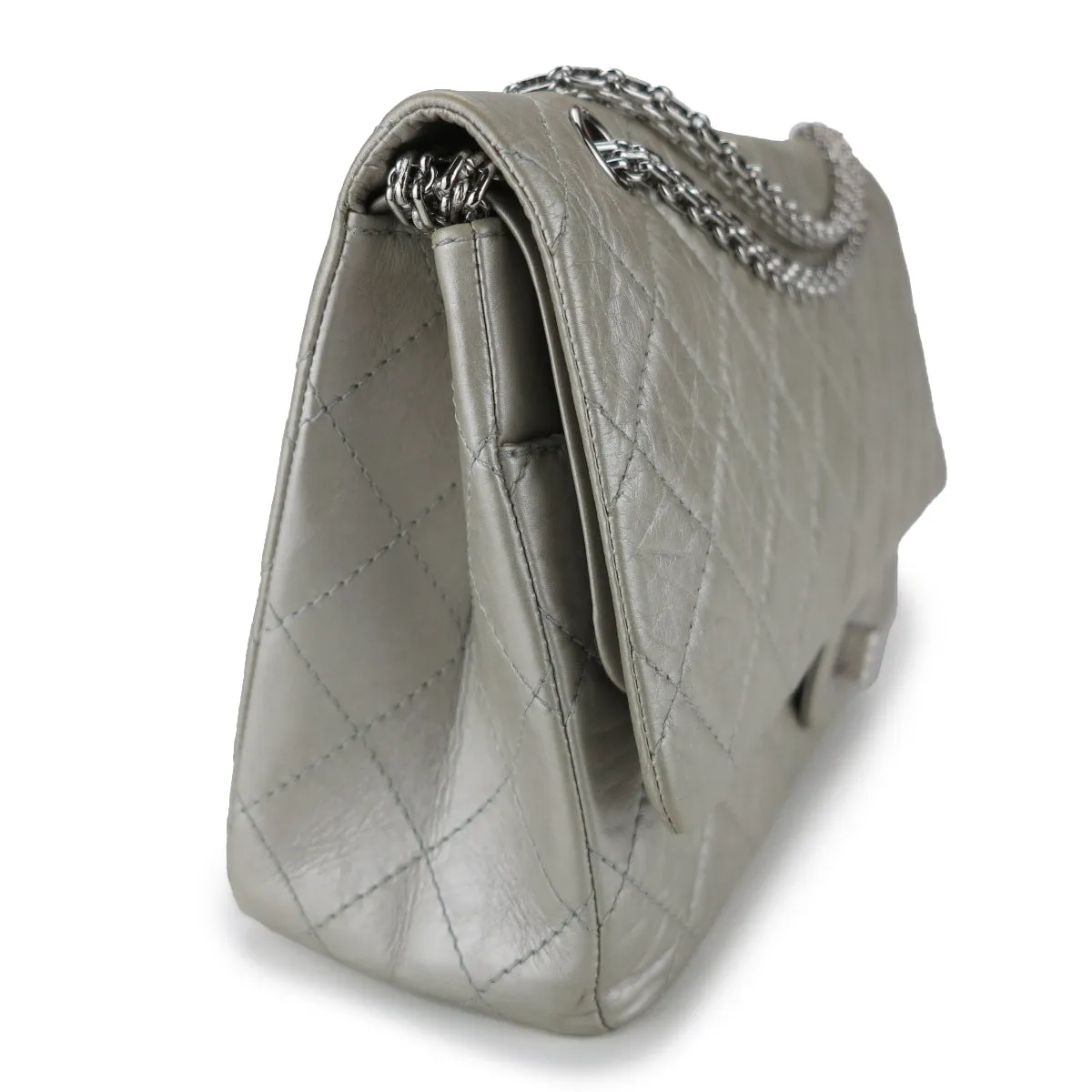 2.55 Reissue Flap Bag Size 227 in Cream Silver Aged Calfskin