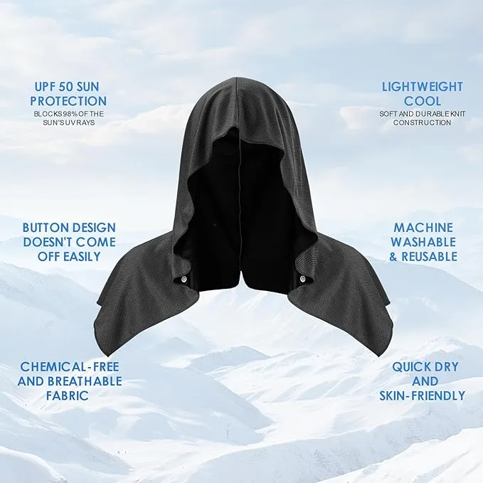 3 Pack Cooling Hoodie Towels for Neck and Face, UPF 50 Sun Protection & Instant Cooling, Ice Towels for Hot Weather, Soft Breathable Towel for Sport, Work Out, Gym, Camping & More Activities