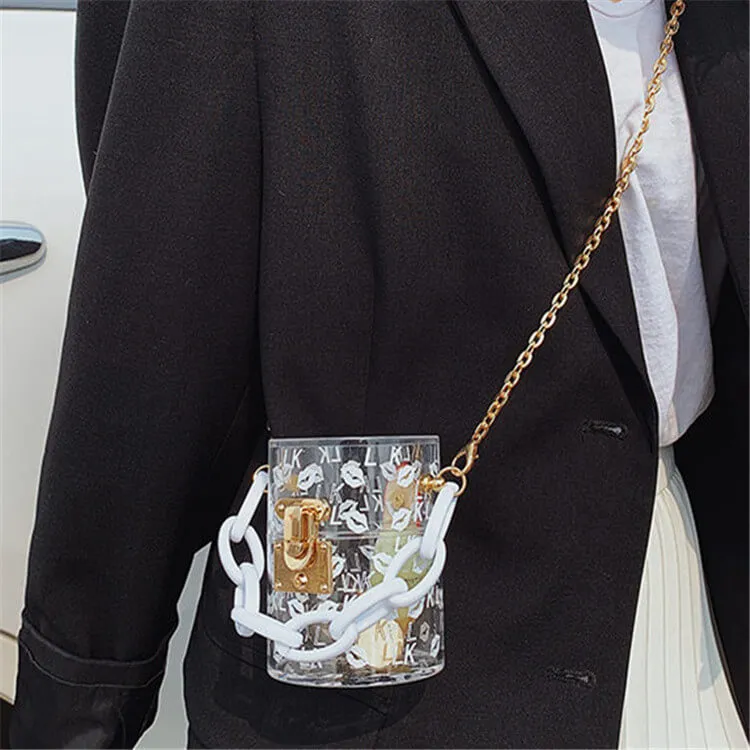 30 Pieces) Lip Print Chunky Chain Crossbody Bag