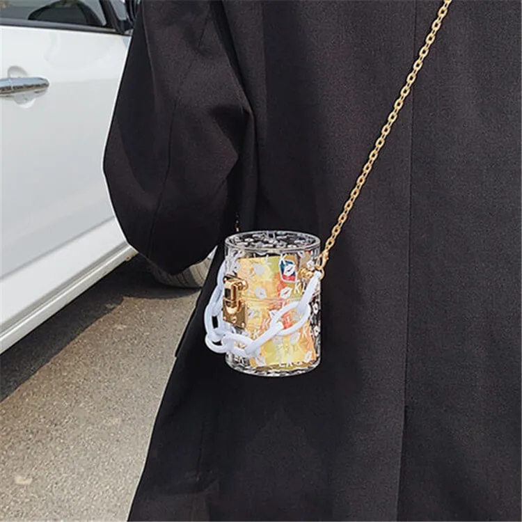 30 Pieces) Lip Print Chunky Chain Crossbody Bag