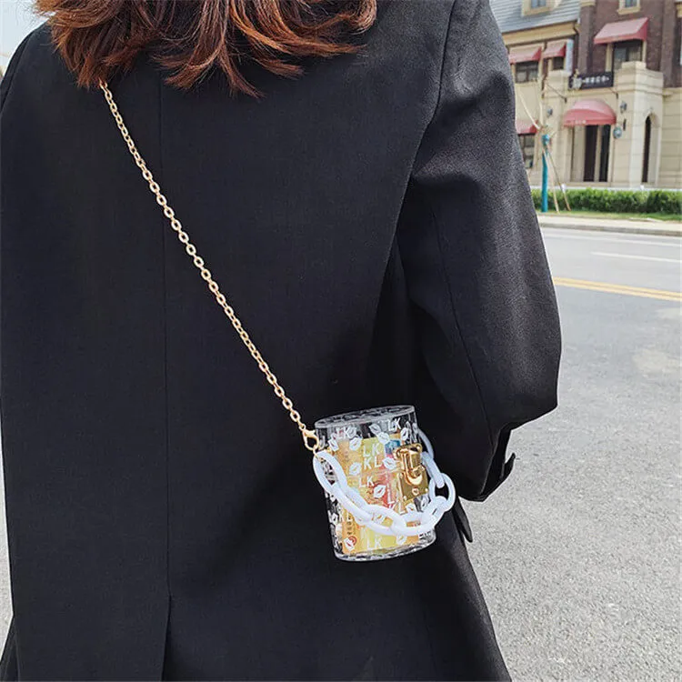 30 Pieces) Lip Print Chunky Chain Crossbody Bag