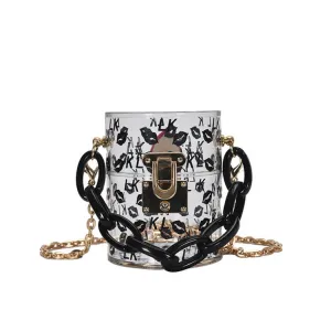 30 Pieces) Lip Print Chunky Chain Crossbody Bag