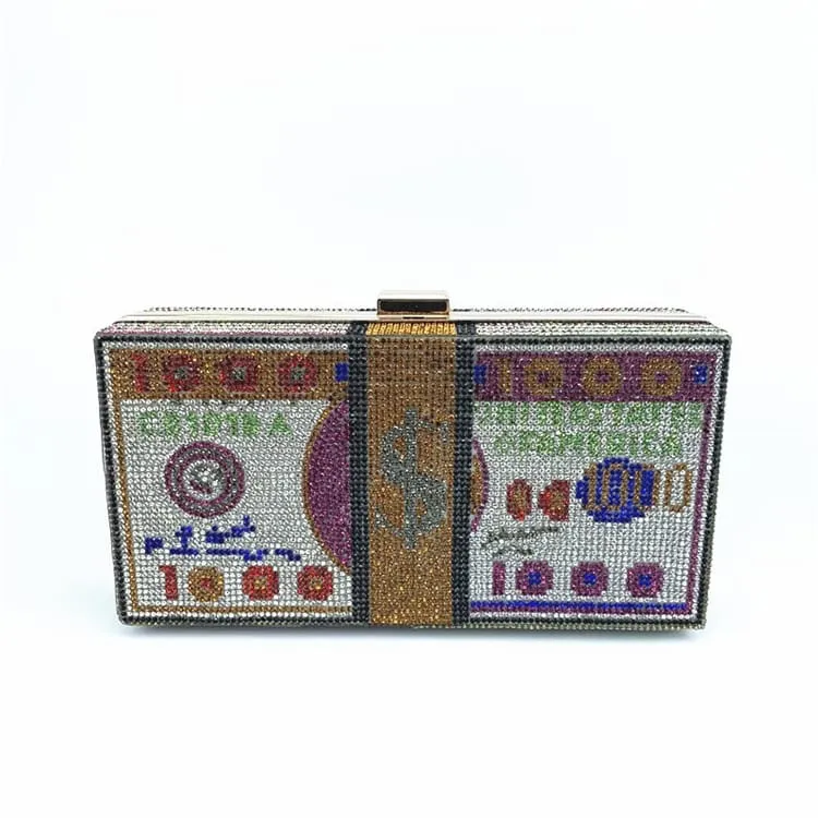 30 Pieces) Rhinestone Decoration Square Crossbody Dinner Bag