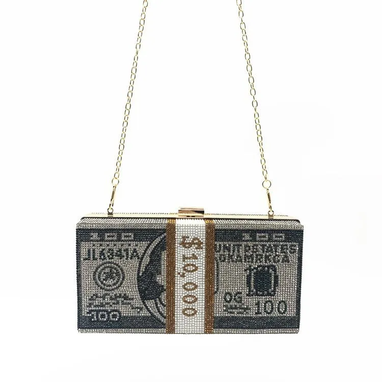 30 Pieces) Rhinestone Decoration Square Crossbody Dinner Bag