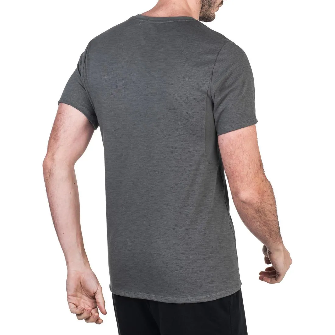 520 Men's V-Neck Slim-Fit Gym & Pilates T-Shirt - Grey Print