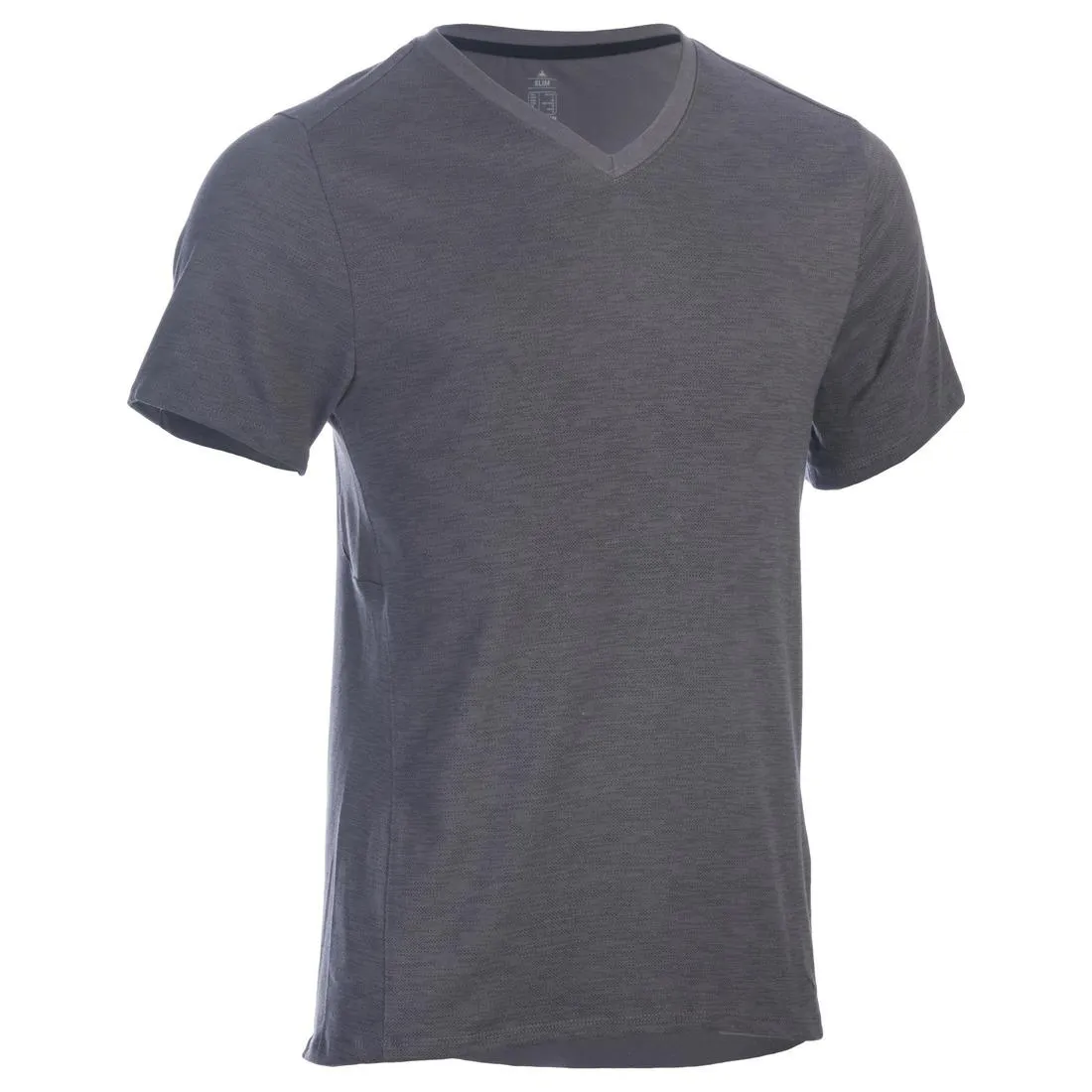 520 Men's V-Neck Slim-Fit Gym & Pilates T-Shirt - Grey Print