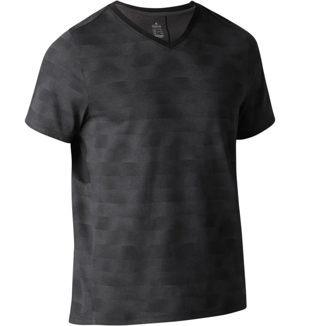 520 Regular-Fit V-Neck Gym Stretching T-Shirt - Black