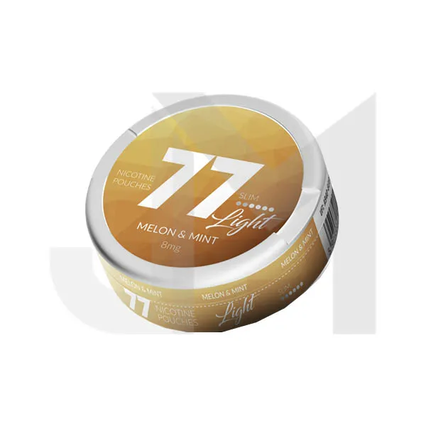 8mg 77 Slim Light Nicotine Pouches - 20 Pouches