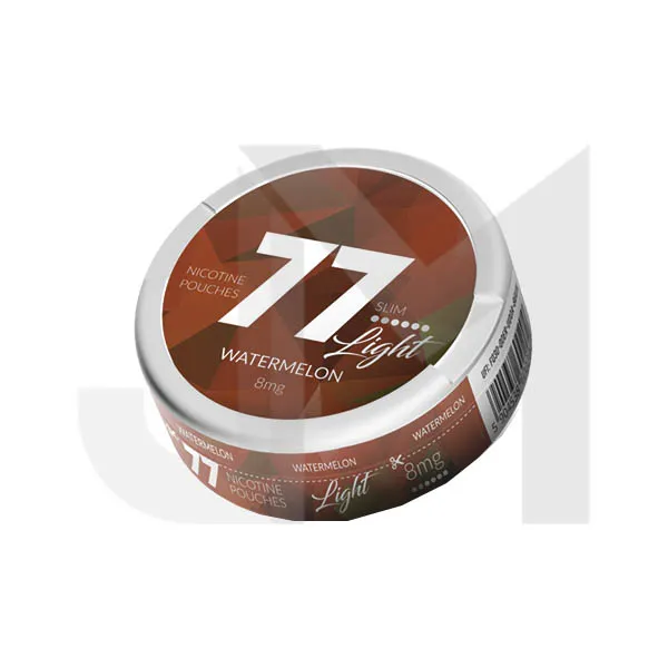 8mg 77 Slim Light Nicotine Pouches - 20 Pouches