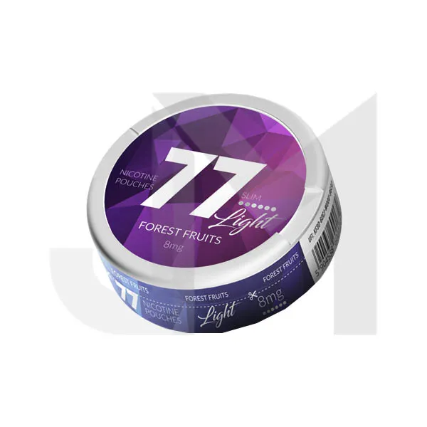 8mg 77 Slim Light Nicotine Pouches - 20 Pouches