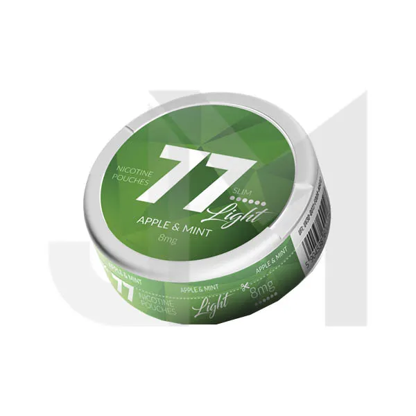 8mg 77 Slim Light Nicotine Pouches - 20 Pouches