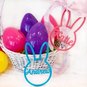 Acrylic Bunny Basket Name Tag