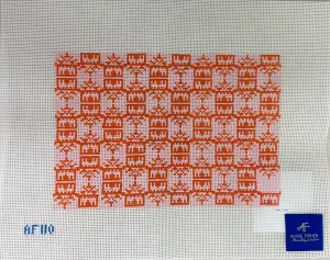 Anne Fisher Needlepoint AF110 Pink/Orange Pagoda Clutch
