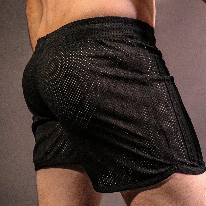 Black Mens Mesh Shorts