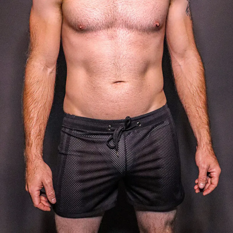 Black Mens Mesh Shorts