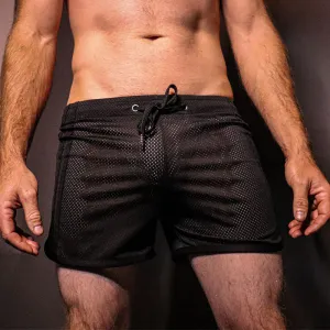 Black Mens Mesh Shorts