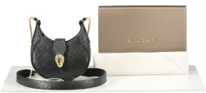 BVLGARI Black Micro Metallic Leather Serpenti Ellipse Cross-body Bag BNIB