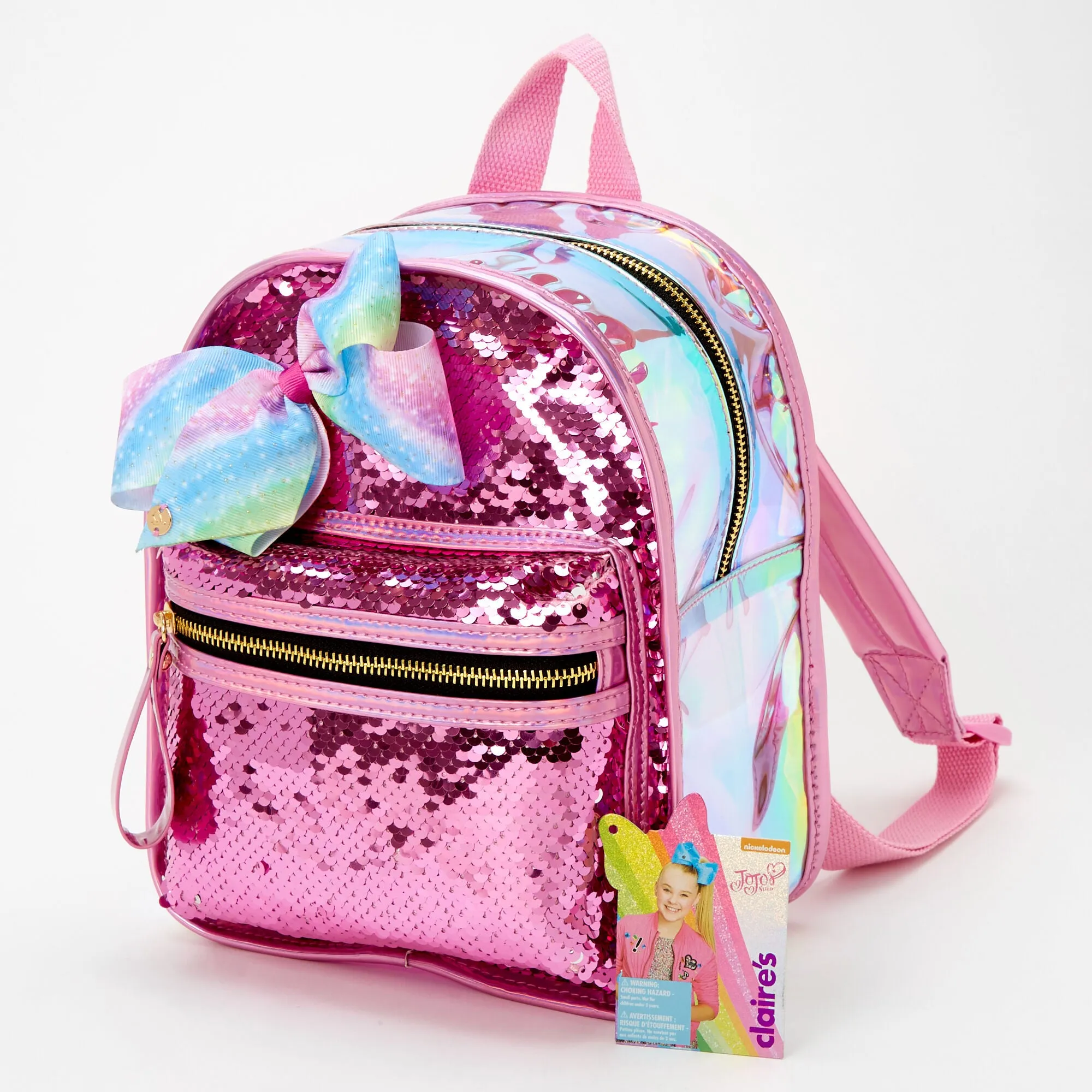 Claire's Jojo Siwa Pink Siquinned Backpacks