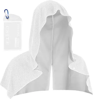 Cooling Hoodie Towels for Neck and Face, UPF 50 Sun Protection & Instant Cooling, Ice Towels for Hot Weather, Soft Breathable Towel for Sport, Work Out, Gym, Camping & More Activities