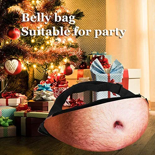 Dad Funny Bag, Bag Gag Gift Dad Waist Bag Beer 3D Men Beer Belly Waist Packs with Adjustable Belt for White Elephant Exchange Christmas Gifts Xmas Birthday Party Halloween April Fools’ Day