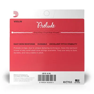 D'Addario Prelude Violin String Set 4/4 Size - Light