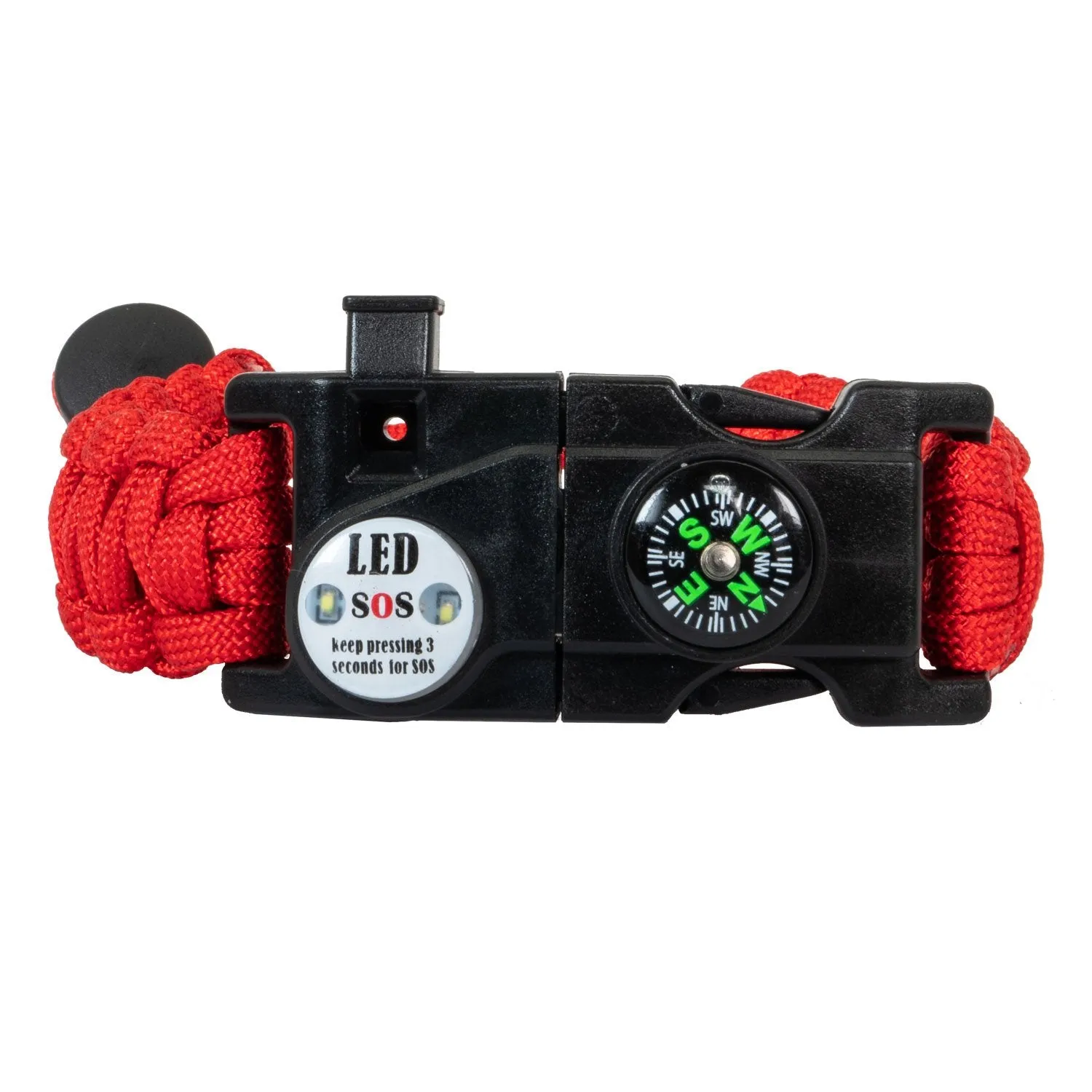 Deco Essentials 2-Pack Tactical Emergency Paracord Bracelet w/ SOS LED Whistle Knife Multi Tool