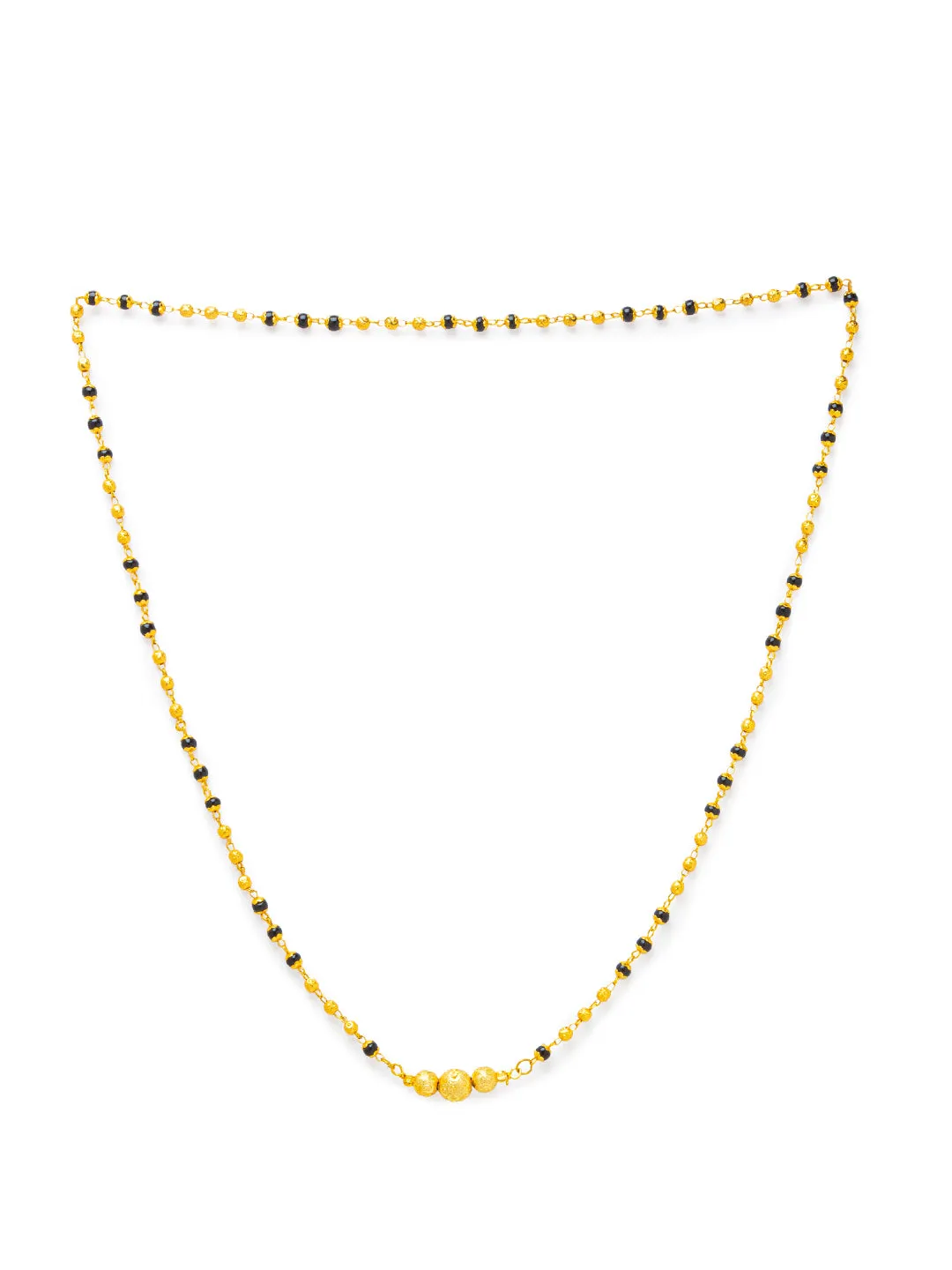 Digital Dress Room One Gram Gold Plated Long Mangalsutra मंगलसूत्र Latest Design Tanmaniya/Long Gold Chain/Black Gold Beads New Mangalsutra Designs For Women (29 Inch)