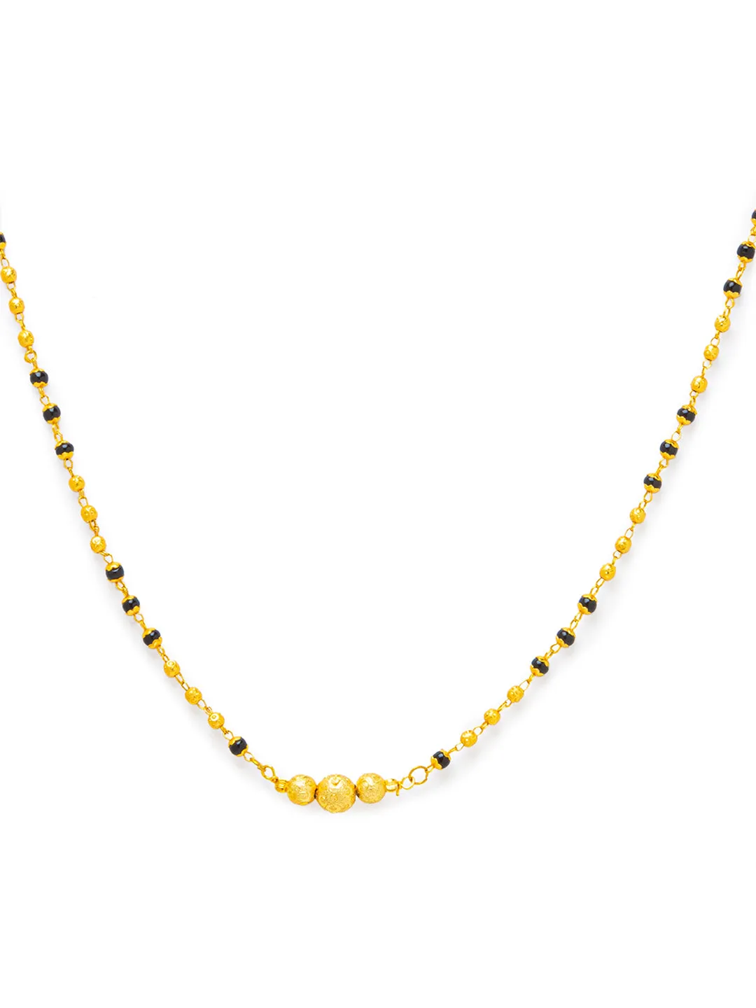Digital Dress Room One Gram Gold Plated Long Mangalsutra मंगलसूत्र Latest Design Tanmaniya/Long Gold Chain/Black Gold Beads New Mangalsutra Designs For Women (29 Inch)
