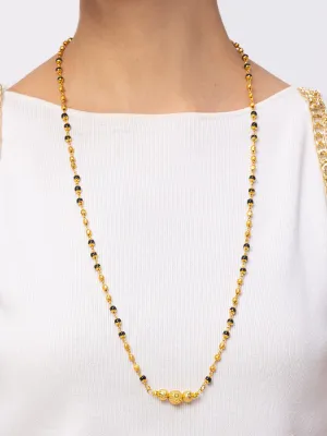 Digital Dress Room One Gram Gold Plated Long Mangalsutra मंगलसूत्र Latest Design Tanmaniya/Long Gold Chain/Black Gold Beads New Mangalsutra Designs For Women (29 Inch)