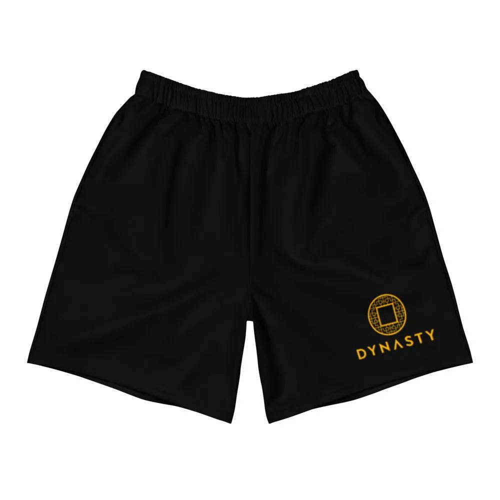 Dynasty Emblem Active Training Workout Shorts (Black / Yellow)