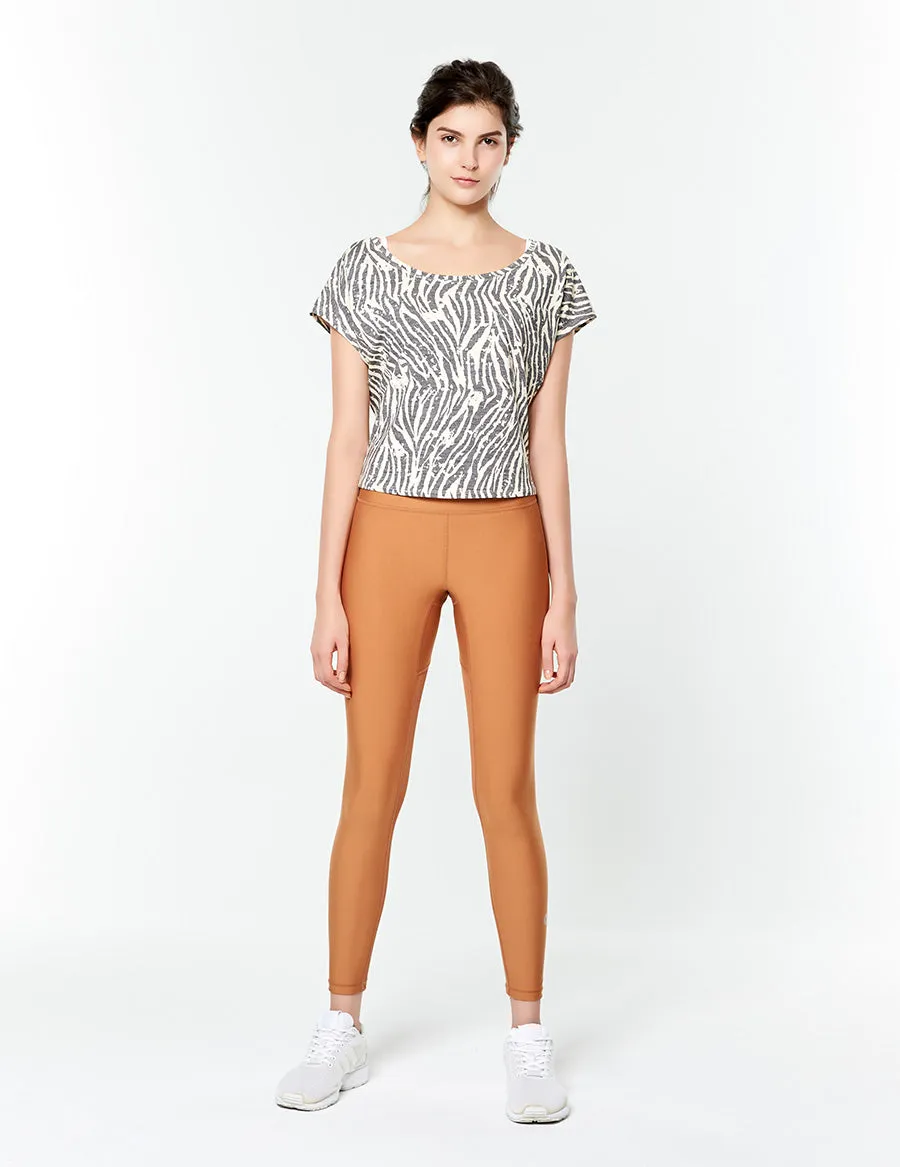 easyoga LESPIRO Groovon's Inwards Gym Tights - C10 Caramel Brown