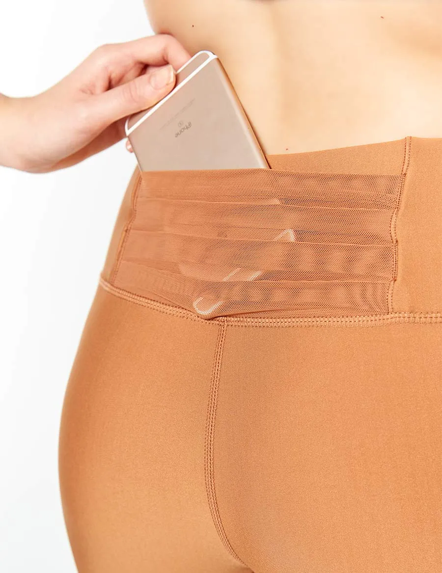 easyoga LESPIRO Groovon's Inwards Gym Tights - C10 Caramel Brown