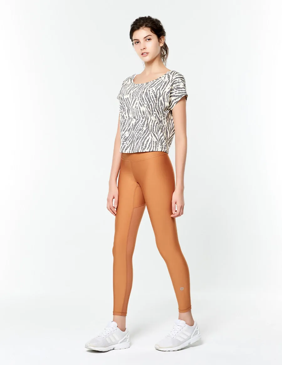 easyoga LESPIRO Groovon's Inwards Gym Tights - C10 Caramel Brown