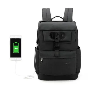 Fashion Men's/Women's Slim 15.6" Laptop Backpack With USB Charging Port For School/Work/Travel - Black,Red