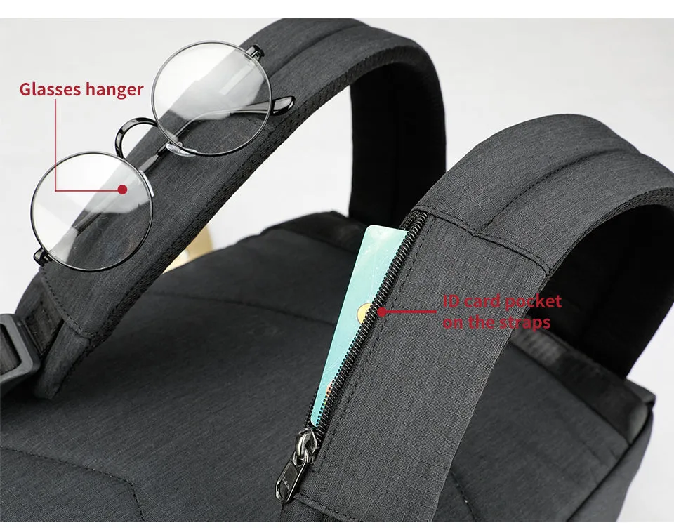Fashion Men's/Women's Slim 15.6" Laptop Backpack With USB Charging Port For School/Work/Travel - Black,Red