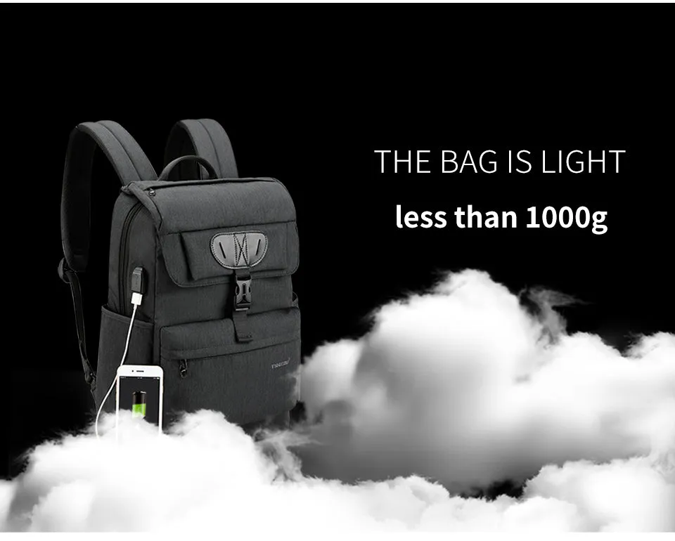 Fashion Men's/Women's Slim 15.6" Laptop Backpack With USB Charging Port For School/Work/Travel - Black,Red