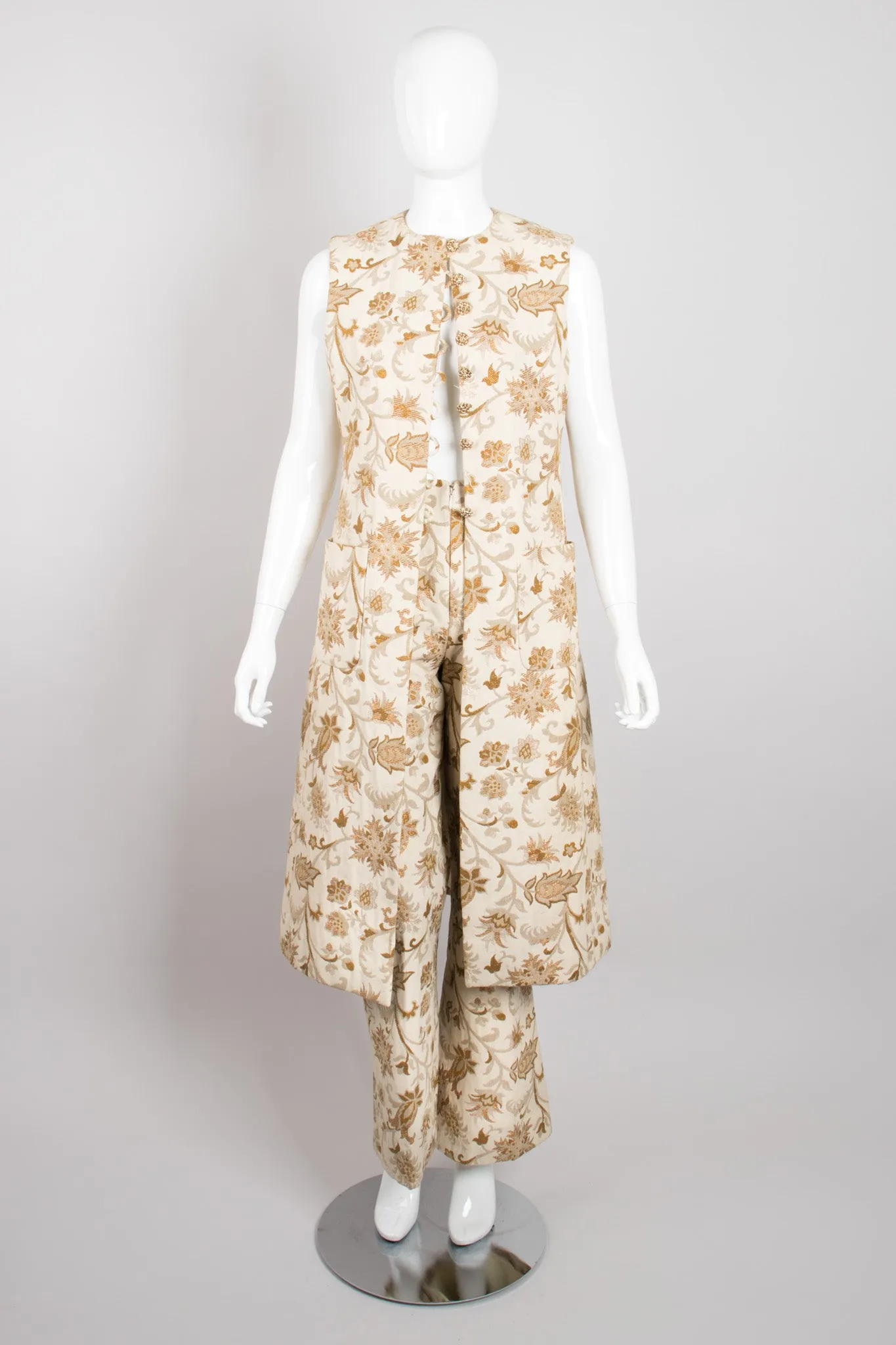 Floral Brocade Vest & Pant Set