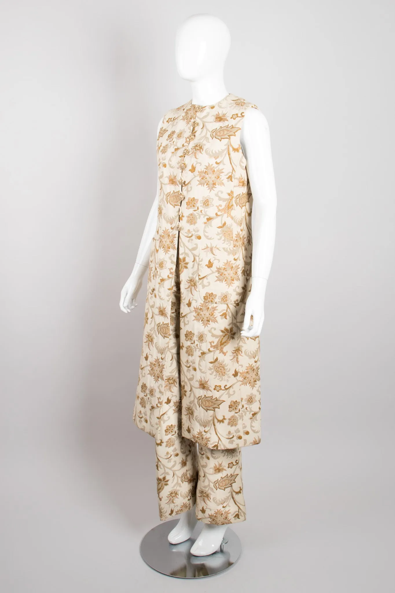Floral Brocade Vest & Pant Set