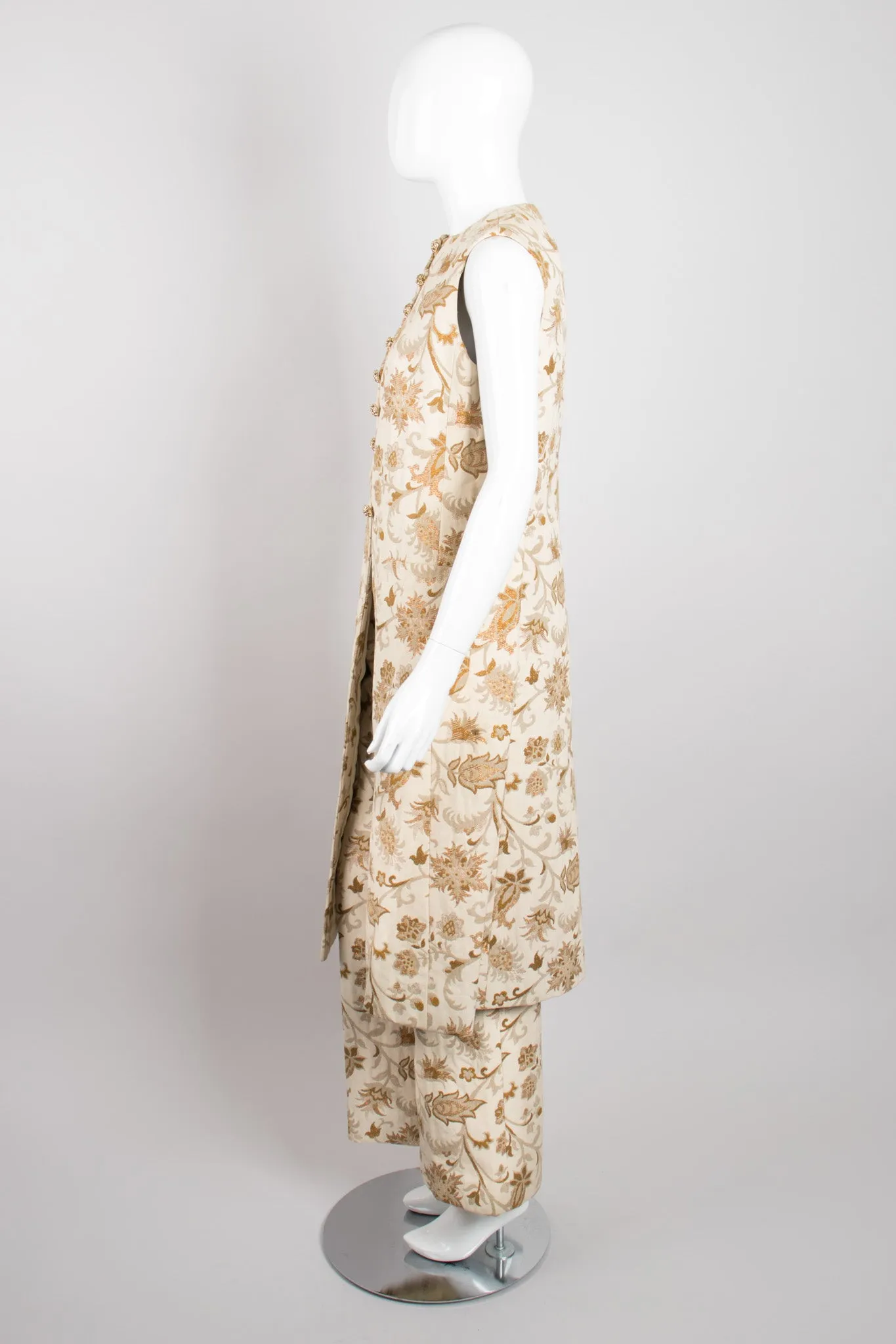 Floral Brocade Vest & Pant Set