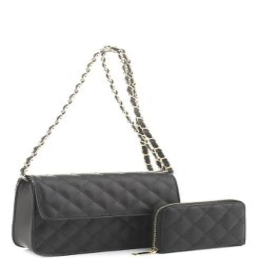 Girls Trip Black Shoulder Bag with Matching Wallet
