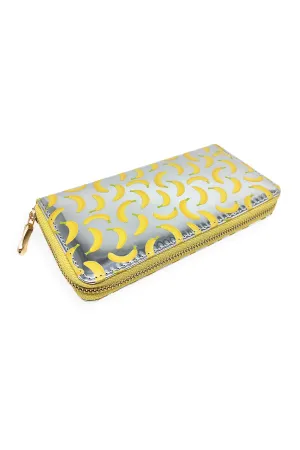 HDG3282 - BANANA PRINTED METALLIC LEATHER WALLET