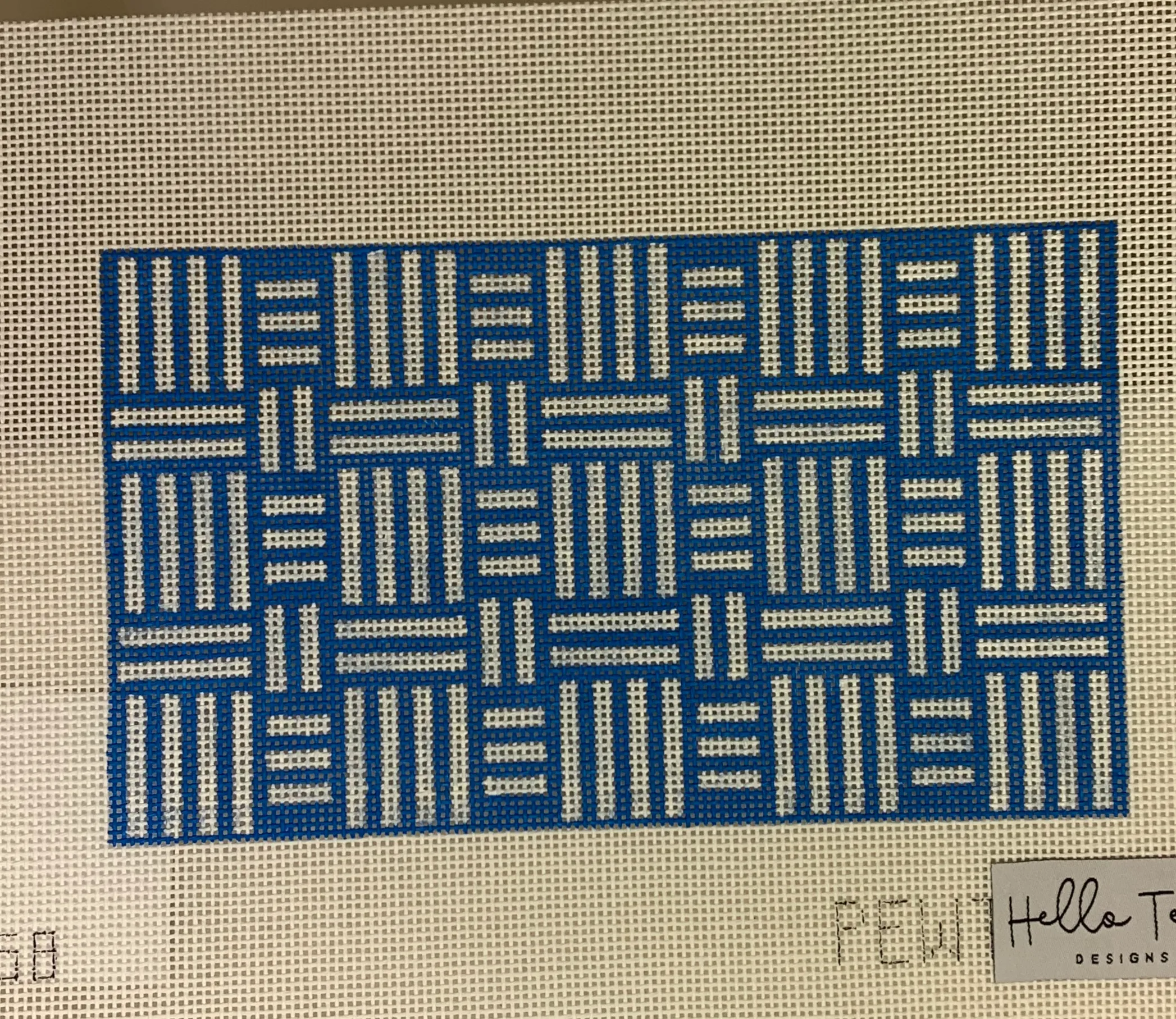 Hello Tess PP-58 Blue/White Geometric Clutch