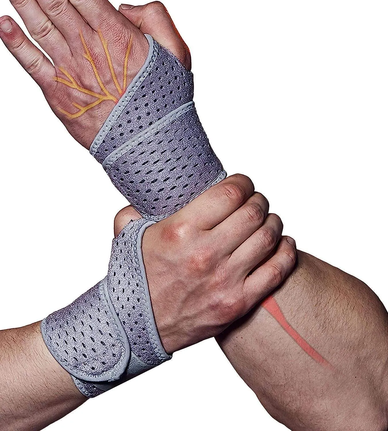 Hirui 2 Pack Wrist Compression Strap and Wrist Brace Sport Wrist