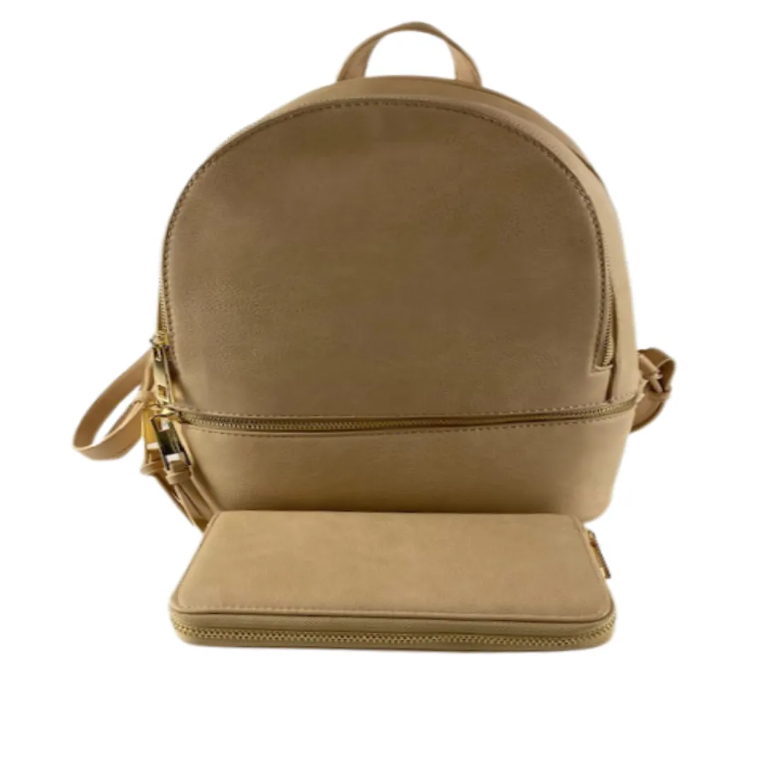 Ice Cream Backpack Fashion Zipper Closure with Matching Wallet and Gold Tone Hardware