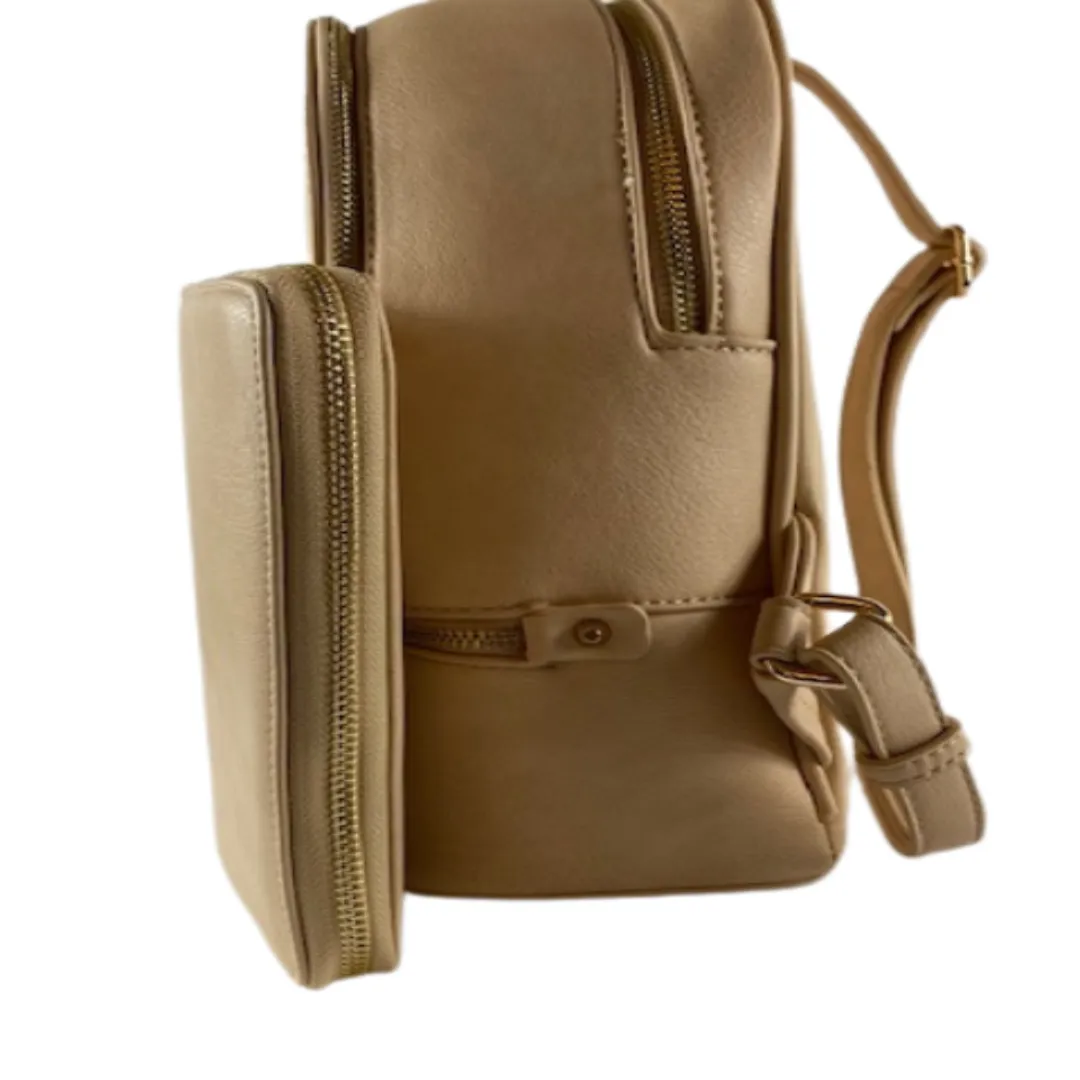 Ice Cream Backpack Fashion Zipper Closure with Matching Wallet and Gold Tone Hardware