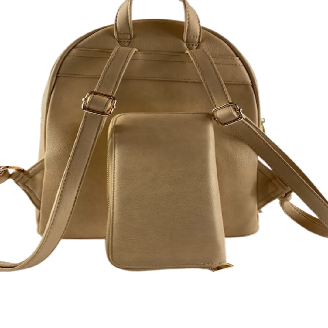 Ice Cream Backpack Fashion Zipper Closure with Matching Wallet and Gold Tone Hardware
