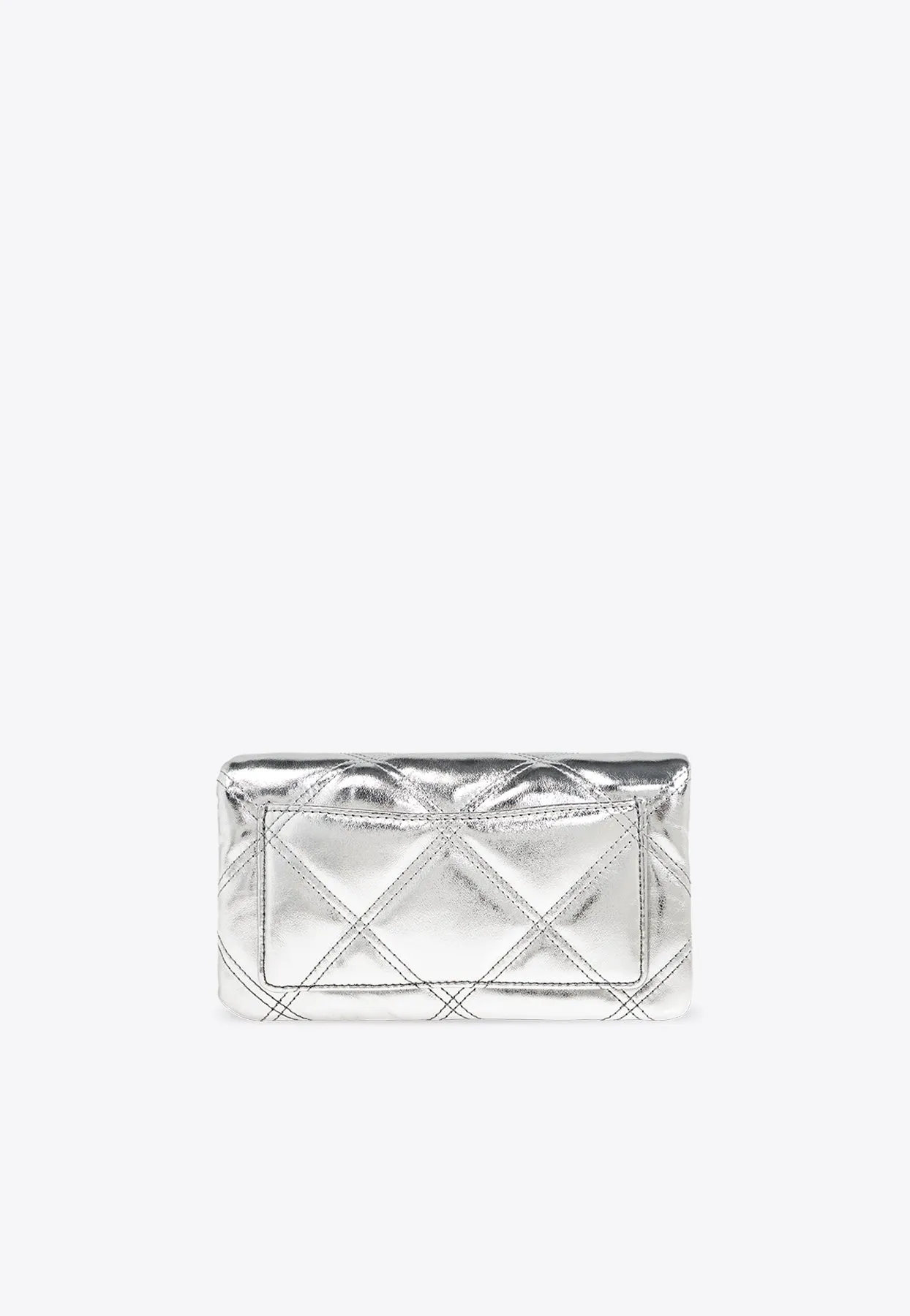 Kira Diamond Quilt Metallic Chain Clutch