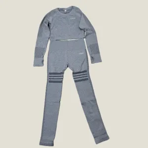 Lala Sportswear Grey Set with Long Sleeve Crop Top and Leggings