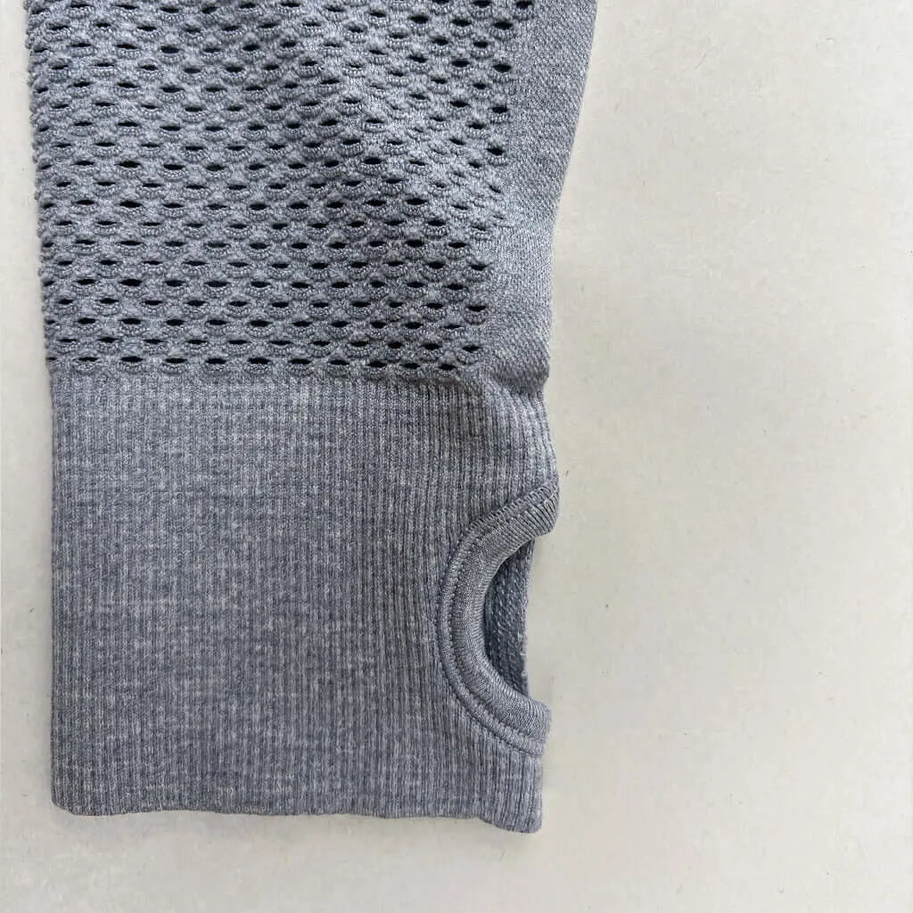 Lala Sportswear Grey Set with Long Sleeve Crop Top and Leggings